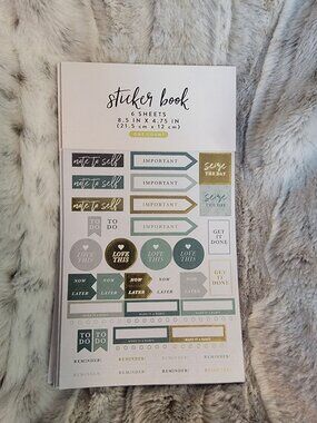 Sticker Book With 6 Sheets For Organization & Planning - 8.5" X 4.75"